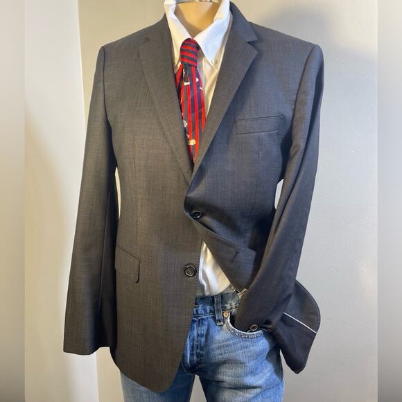 Hugo Boss Other - Hugo boss mens suit jacket sz 40R black gray Virgin wool made in USA sports coat